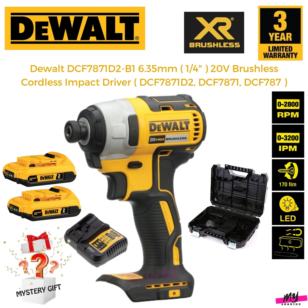 DEWALT DCF7871D2-B1 6.35mm ( 1/4