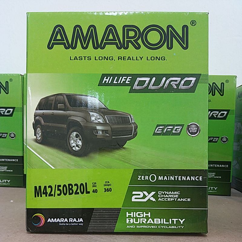 M42 /50B20L (NS40ZL) AMARON HILIFE DURO- Car Battery For I-stop P.MYVI ...