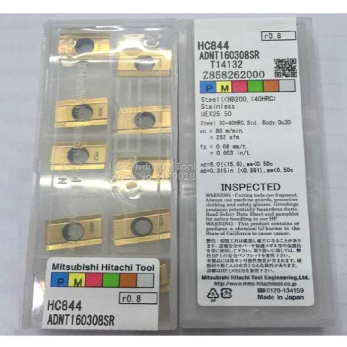 10 Pcs Hitachi Milling Insert ADNT 160308 SR HC844(Original) Shopee