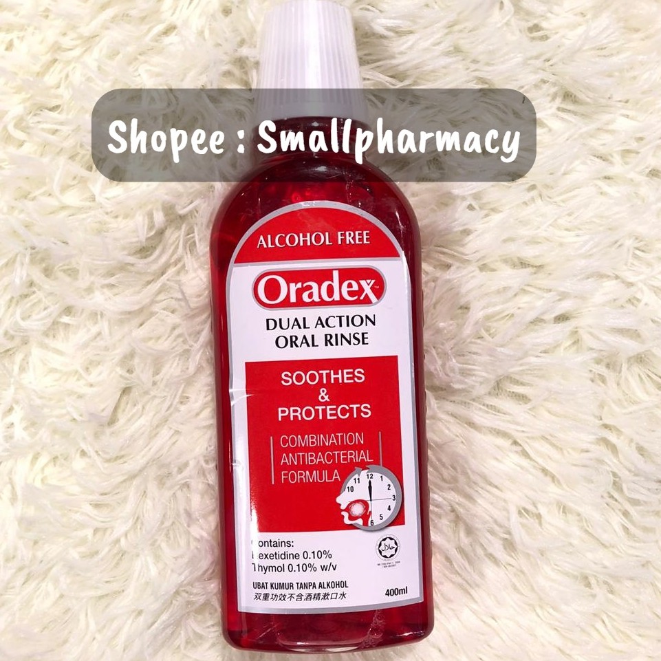 ORADEX DUAL ACTION Oral Rinse Mouthwash ( Gargle ) 400ML 006926