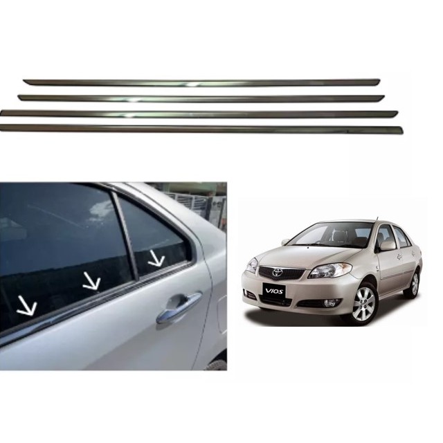 Toyota Vios 20032006 Door Window Trim Panel Door Moulding Chrome Cover