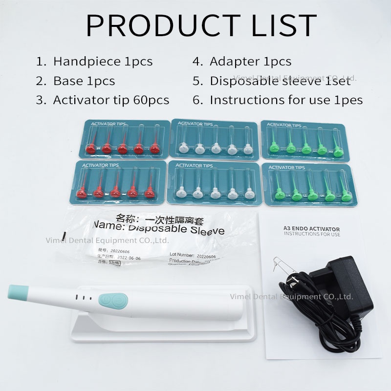 Dental Endo Activator Sonic Tips - 60 Tips For Root Canal Cleaning & Irrigation