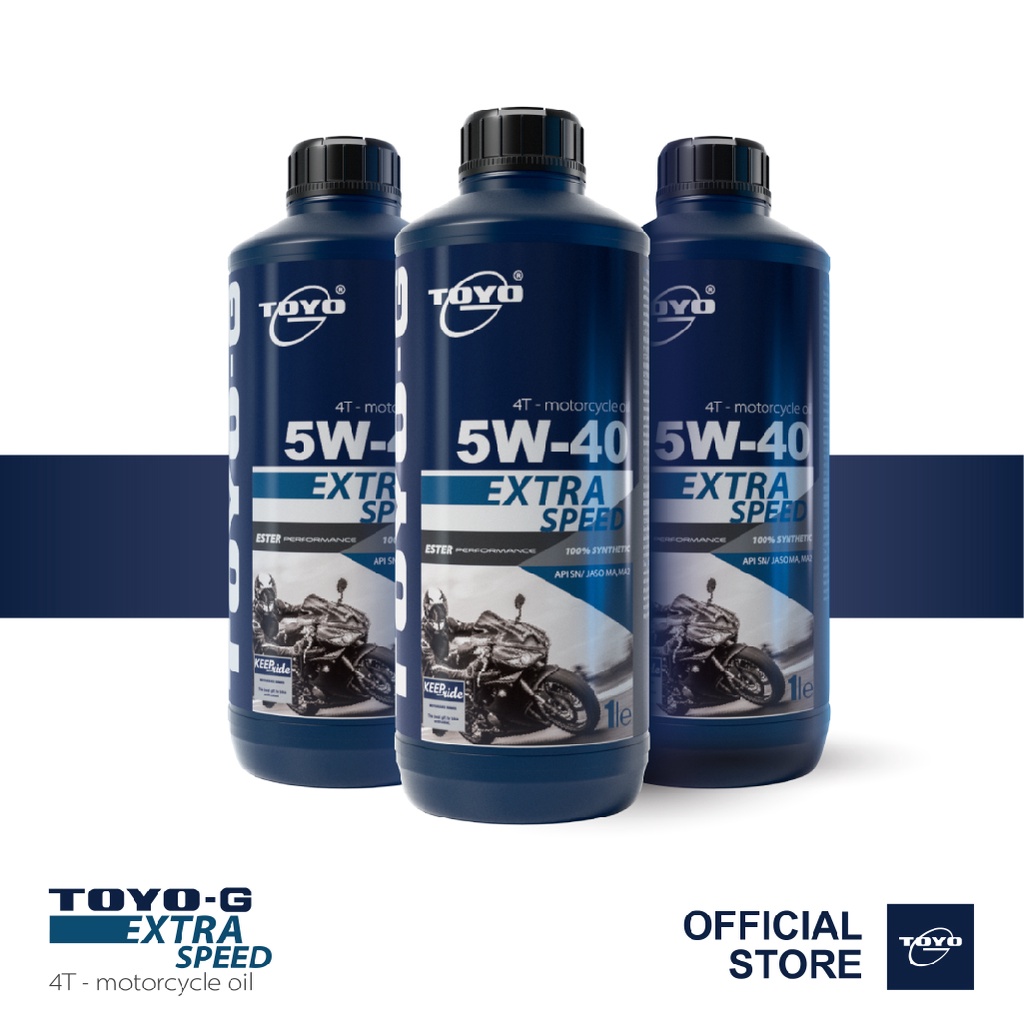 TOYO-G Extra Speed SAE 5W-40 4-Stroke Motorcycle 100% Synthetic Engine ...