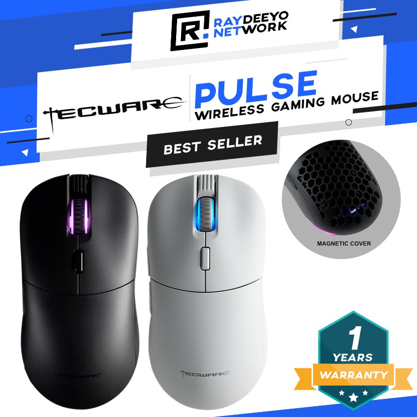 Tecware Pulse (Black/White) RGB Wireless Gaming Mouse [Ambidextrous ...