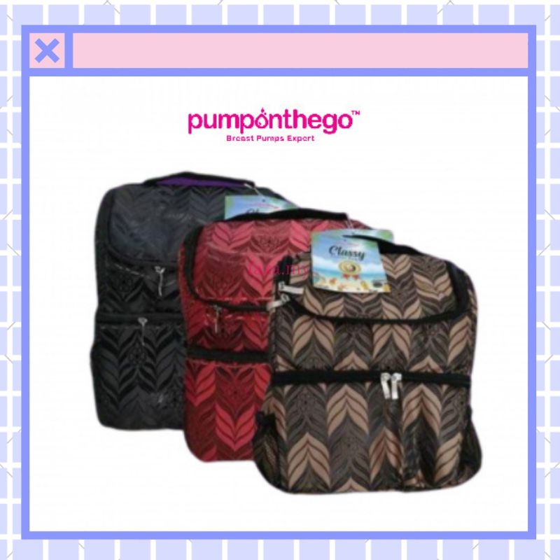 Pump On The Go (POTG) Cooler Bags Classy Sling Double Free 3 Ice Pack