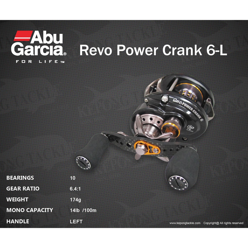 NEW ABU GARCIA REVO POWER CRACK 6-L Left Handle Baitcasting Reel with Free  Gift