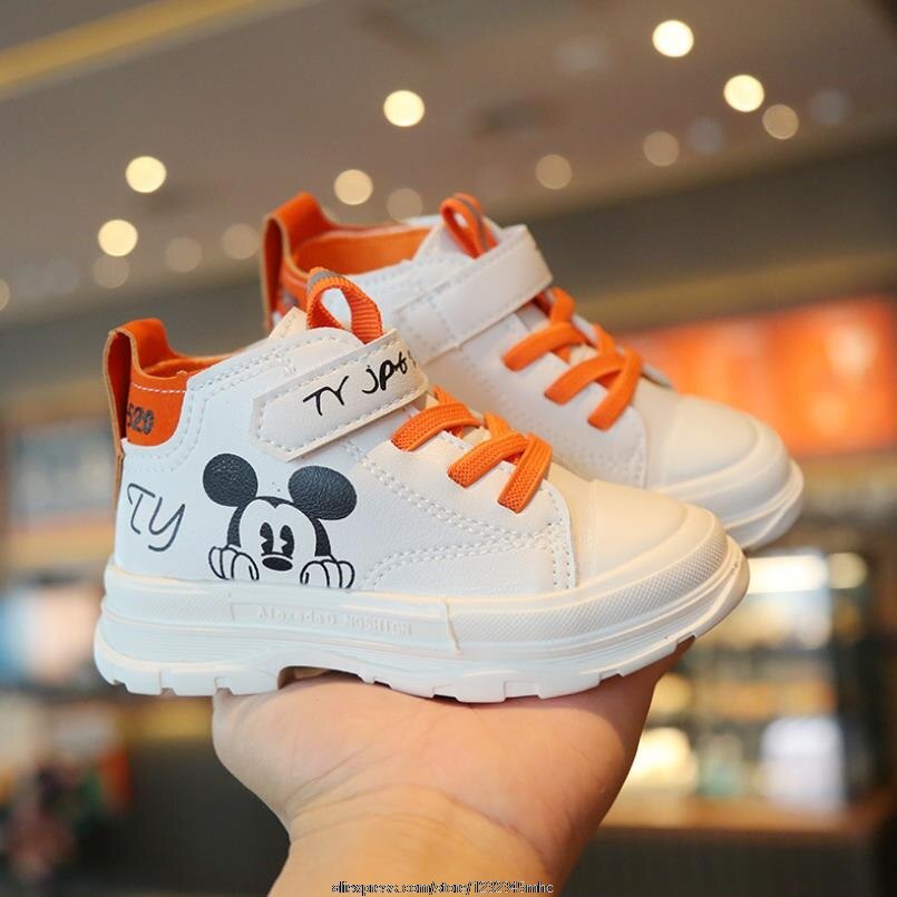 Disney Autumn Winter Mickey mouse Boys Cotton Child sneakers Warm Kids Cartoon Casual Shoes For GirlS Sports Shoes Shopee Malaysia