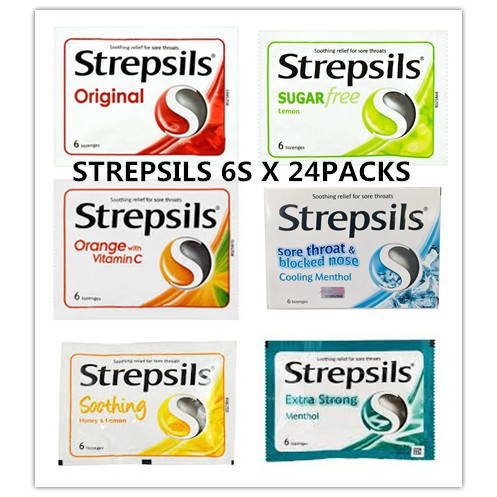 Strepsil 6's Sore Throat Lozenges Original, Vitamin C, Honey Lemon ...