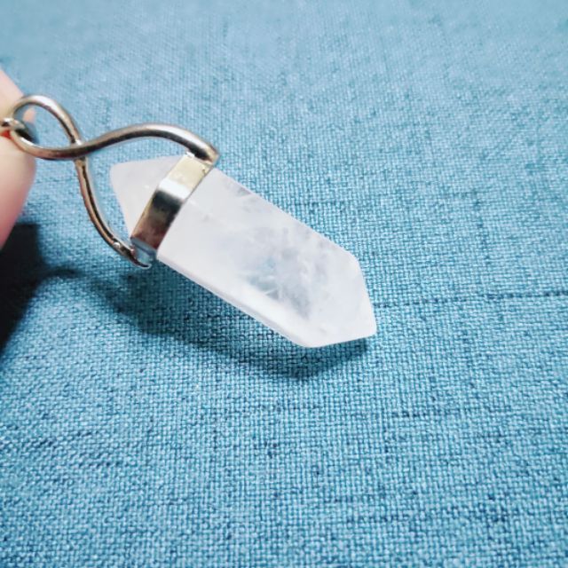 100%］天然白水晶六角柱吊坠Natural White Crystal Hexagonal Pendant