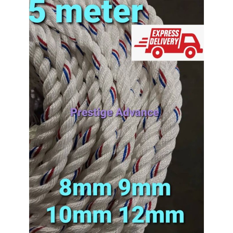 5 Meter] PP rope 8mm 9mm 10mm 12mm / Tali PP Kuatity Baik