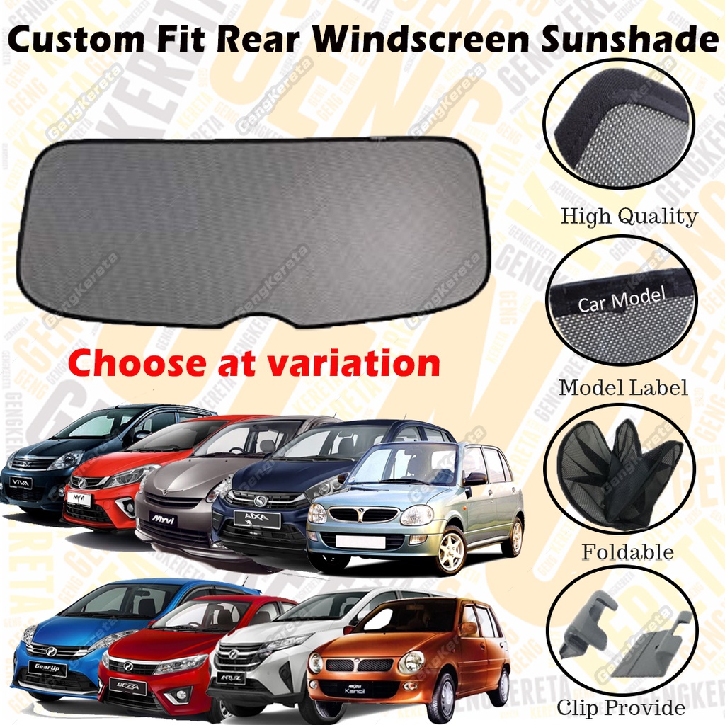 Car Sunshade Custom Fit Rear Windscreen Perodua Myvi Axia Viva Alza ...
