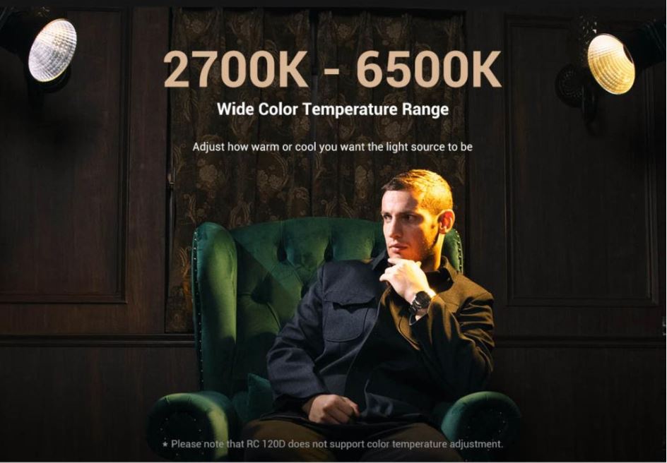 SmallRig RC120B COB LIGHT , RC120 Bi-Color Light 2700-6500K 5600KLED ...