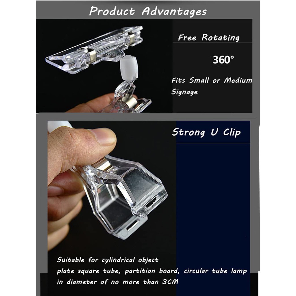 Plastic Rotatable Sign Clips Merchandise Sign Pop Clip Display Clip-on ...