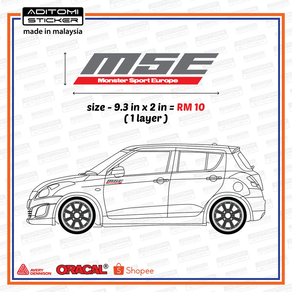 Monster Sport Europe MSE diecut sticker | Shopee Malaysia
