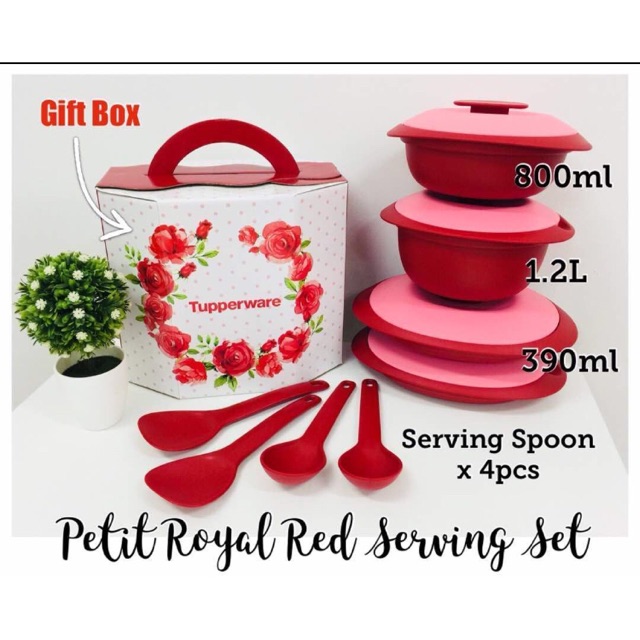 Tupperware Petit Royal Red Serving Set 