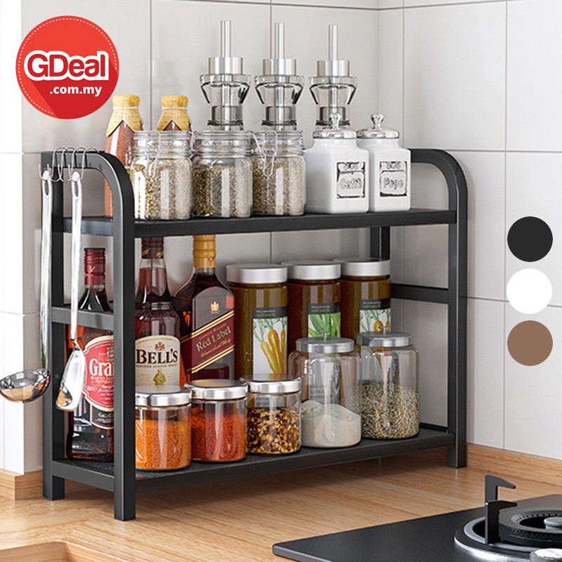 GDeal Kitchen Shelves Seasoning Rack Soy Sauce Bottle Salt Sauce ...