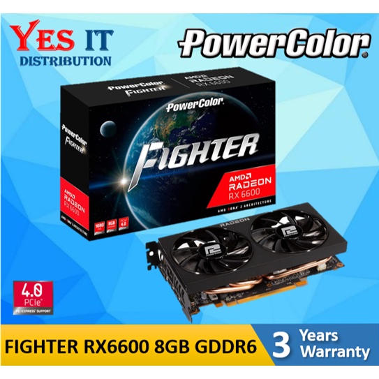 PowerColor Fighter AMD Radeon RX 6600 8GB GDDR6 Graphics Card