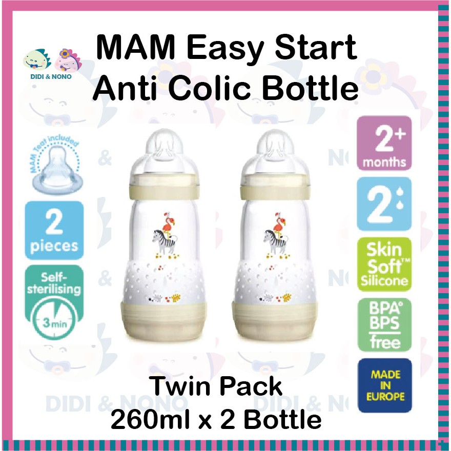 MAM Easy Start Self Sterilising Anti-Colic Bottle Botol Susu Mam Anti Colic  [260ml 9oz] 2month+
