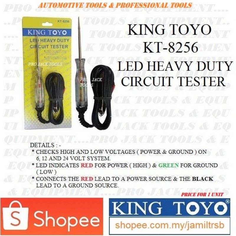 KT-8256 ~ 2025 Original KING TOYO LED Heavy Duty Circuit Tester ...