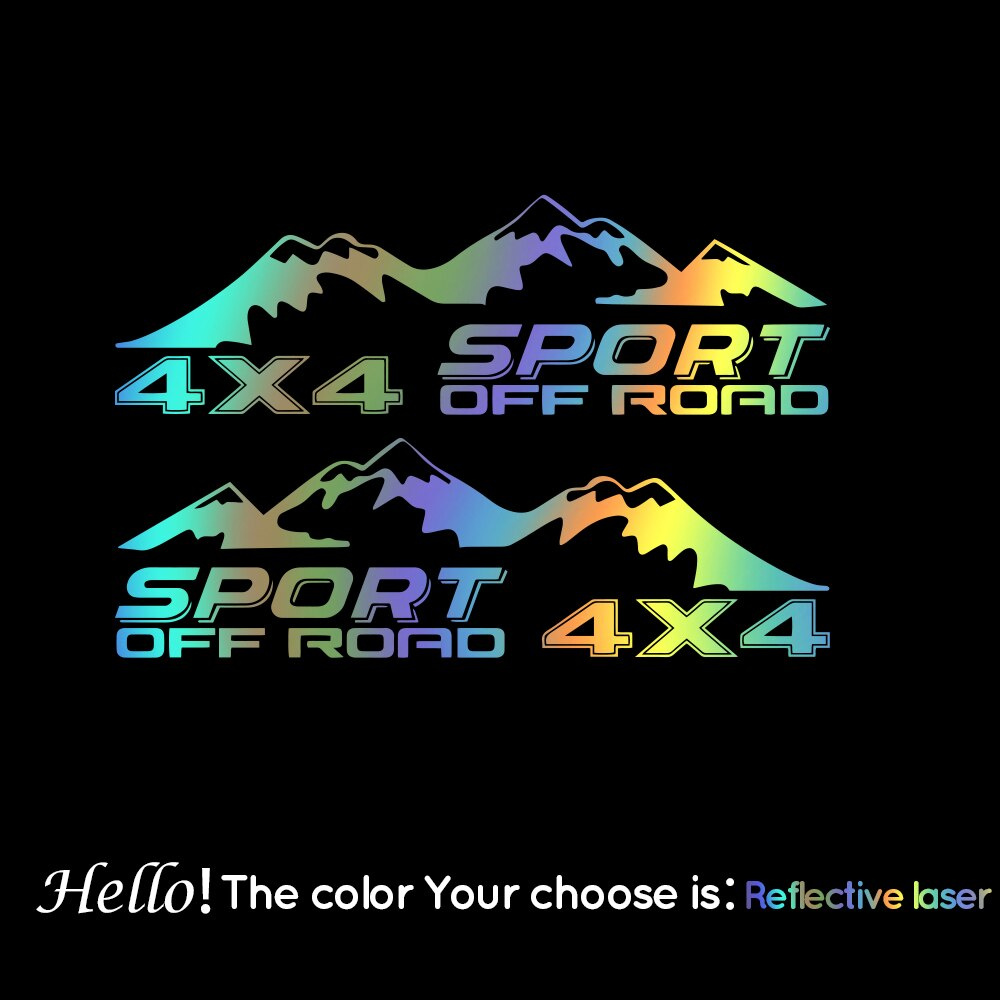 2Pcs Graphic Vinyl Decals & Stickers 4X4 OFF ROAD Car Sticker Pickup ...