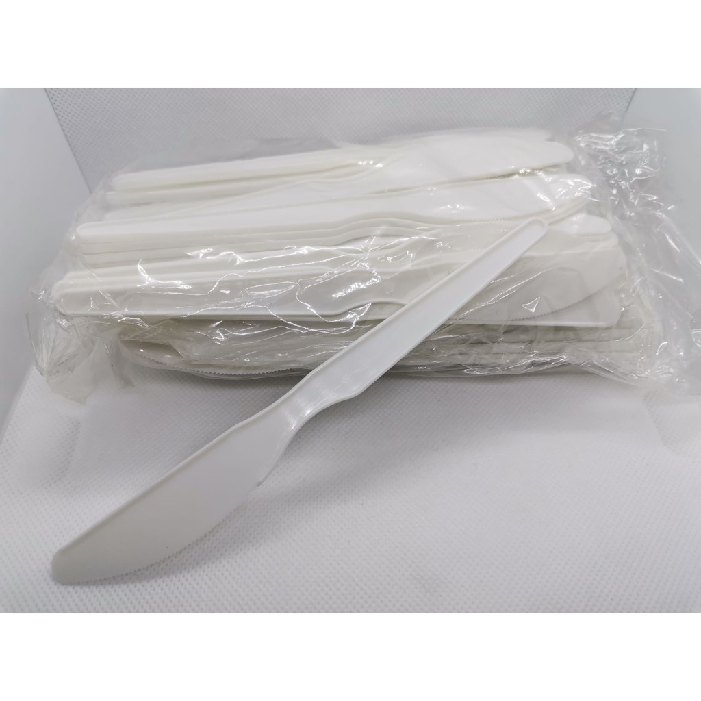 Silver Plastic Disposable Steak Knives