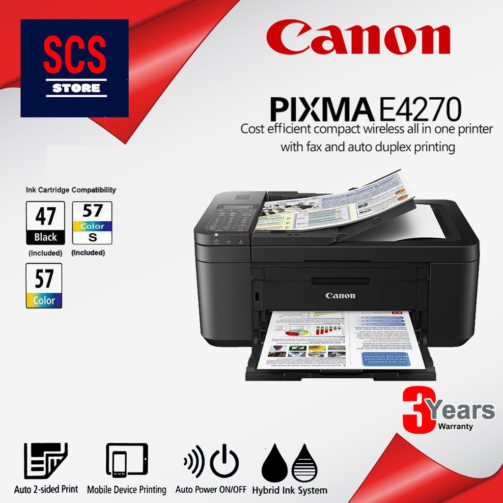 Canon Pixma E4270 Printer Ink Efficient Inkjet All in One (Print,Scan