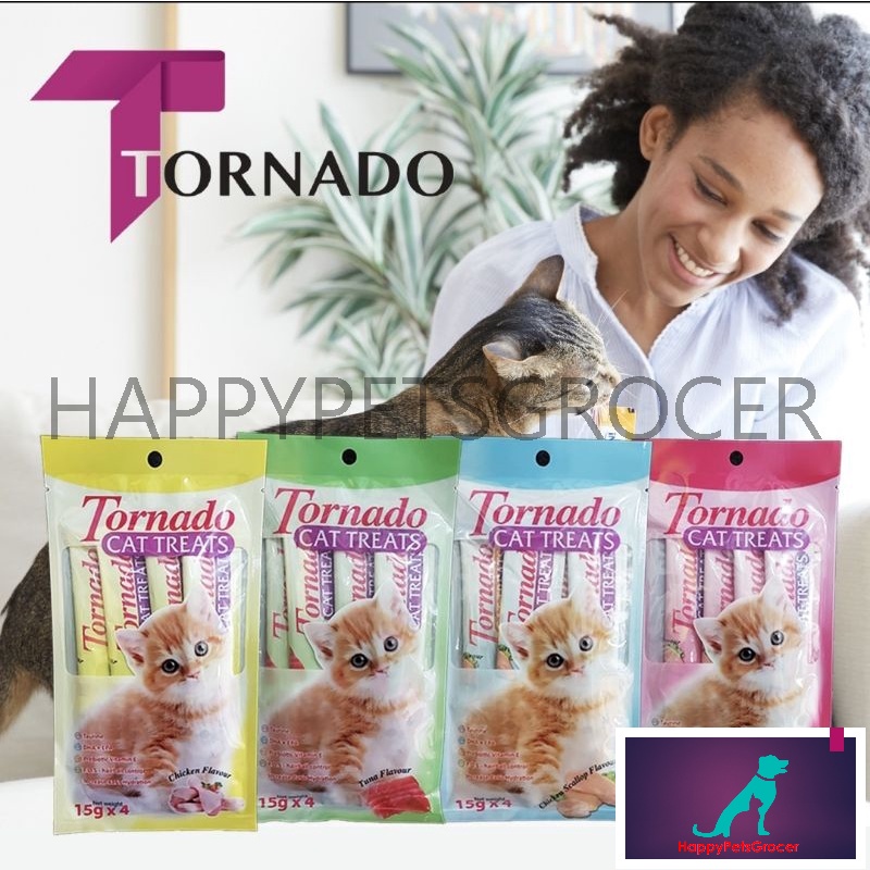Tornado Cat Treats 15g x 4/ MAKANAN KUCING TORNADO | Shopee Malaysia