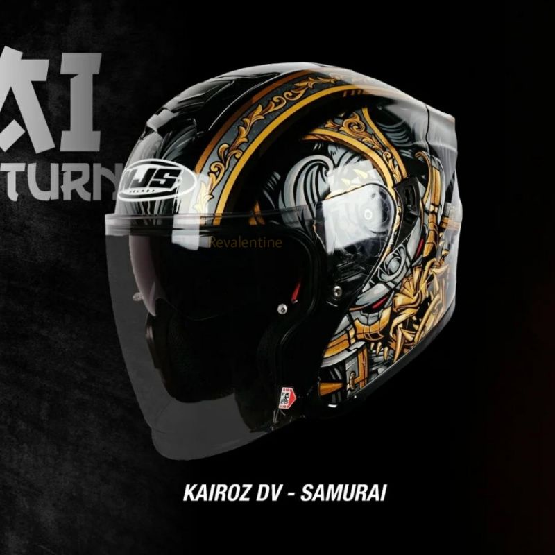 Njs Kairoz DV Samurai Limited Edition | Helmet Half Face Double Visor ...