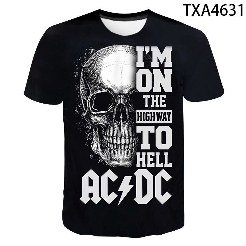 New Retro AC/DC 3D Printed men's Tshirt Fashion Short sleeve T-shirts ...