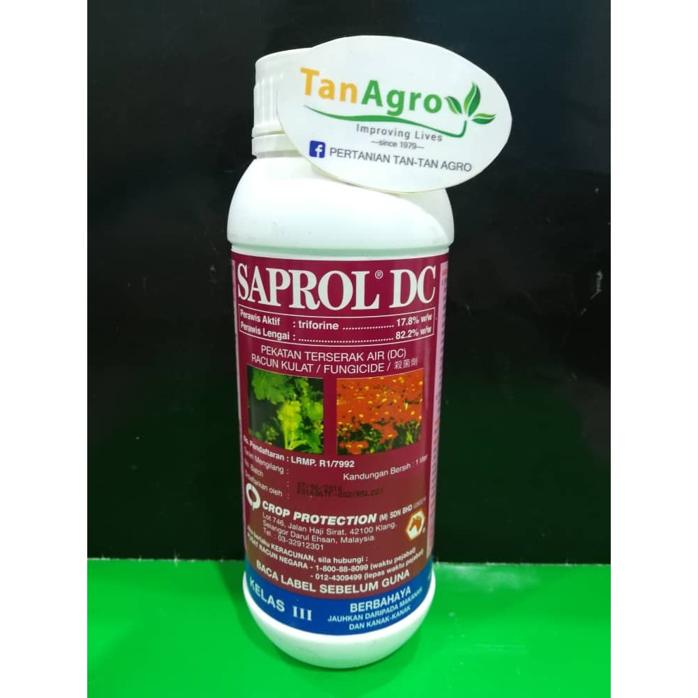 👉🏻ASLI👈🏻 Racun kulat Crop Protection Saprol (A.i triforine 17.8%) 1L ...