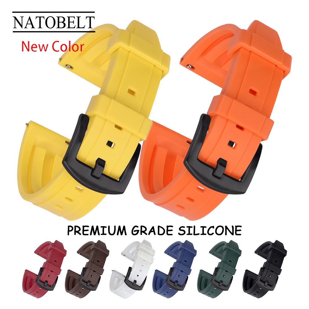 TPSIV Silicone Rubber Watch Strap 20mm 22mm 24mm Premium Rubber