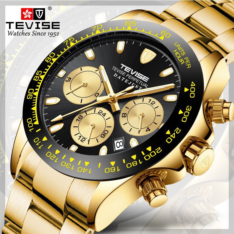 TEVISE T838A Watch Automatic Mechanical Watch Male Silicone