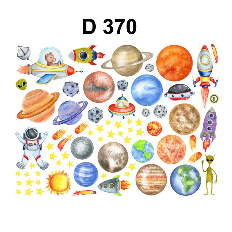 The Solar System Wall Stickers Sticker Removable Outer Space Planet DIY ...