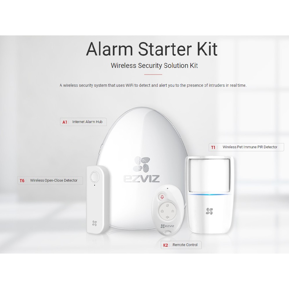 Ezviz BS-113A security alarm kit wireless open-close detector , PIR sensor  T9 siren optional detect intruders