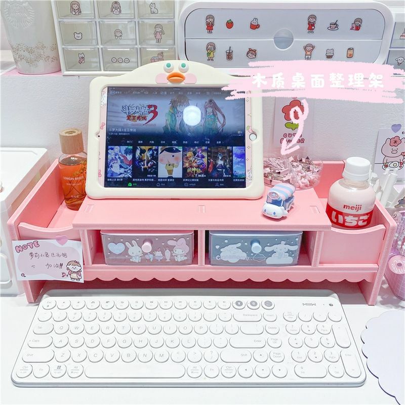 [NEW ARRIVAL] BSC INS Style Pink girl heart desktop lace computer rack ...