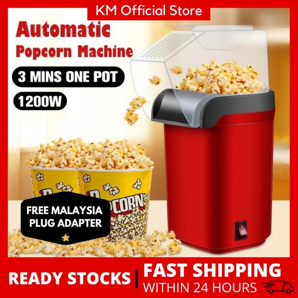 1200W Mini Home Popcorn Machine Plug-In Hot-Air Oil-Free Popcorn Machine  Popcorn Makers for Home Kitchen Party Travel US EU Plug