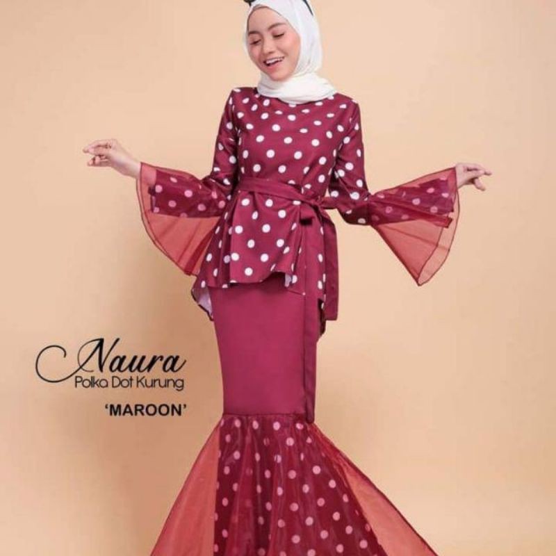 Kurung Retro Event Tema Saloma 60an 70an P.ramlee Polka dots Pop yeh