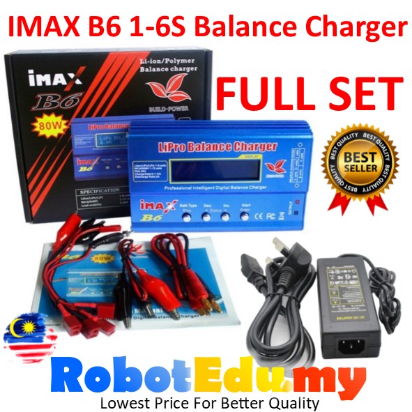 FULL SET IMAX B6 1-6S Lipo Battery Balance Balancing Charger 1-6 Cells Power Supply Adapter NiMH Mi-Cd Li-ion LiFe B6AC