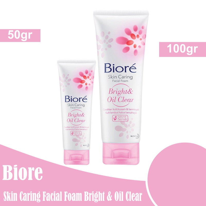 Biore Skin Caring Facial Foam Bright & Oil Clear 50gr / 100 gr | Shopee ...