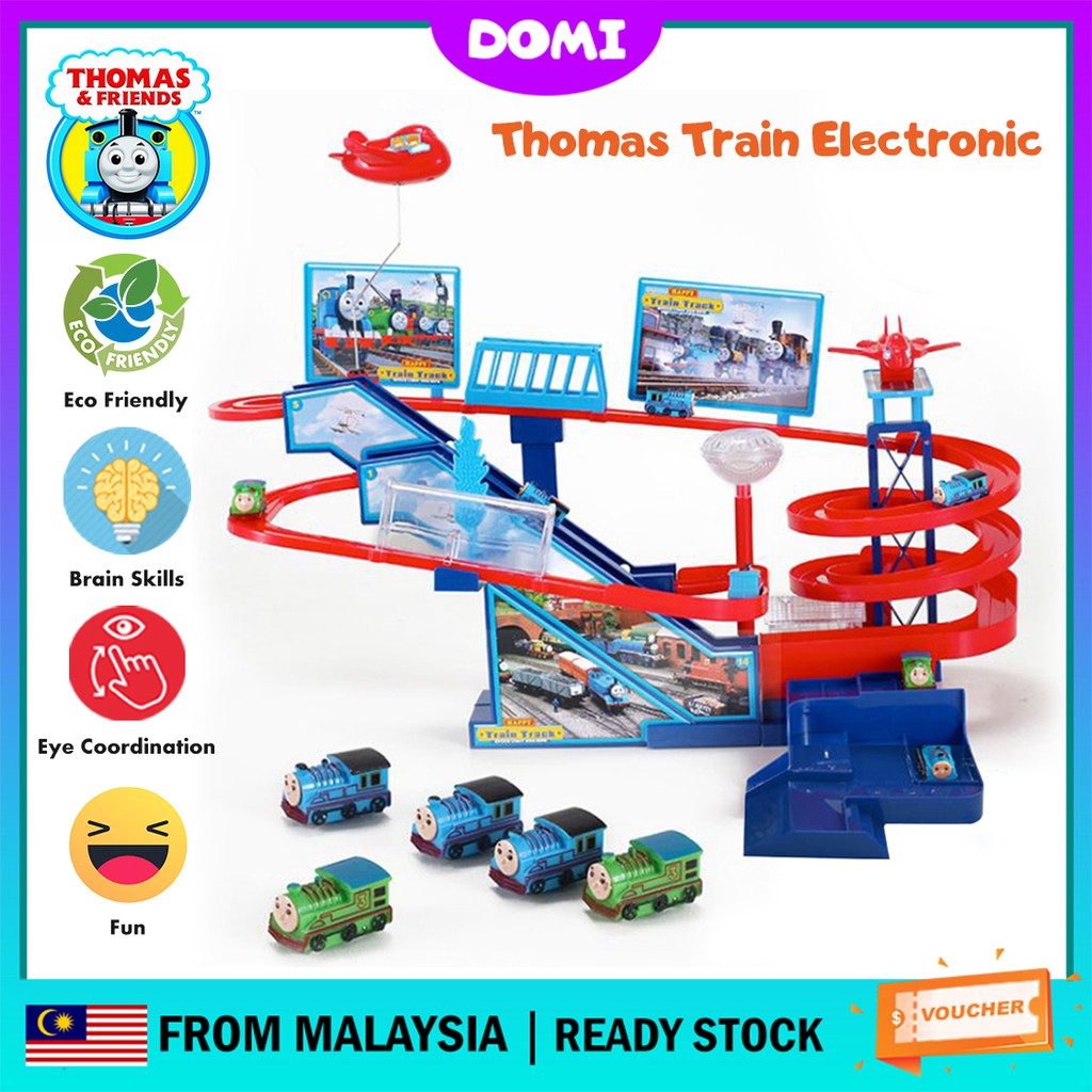 DOMI Thomas Train Electronic Automatic Track Kid Pretend Play Toys Shopee Malaysia