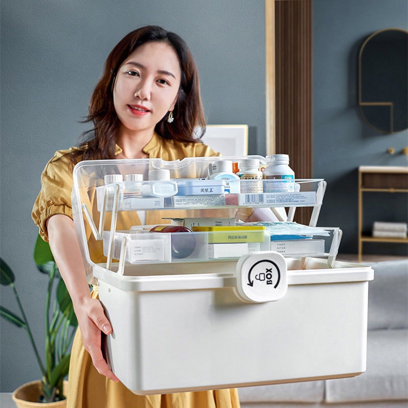 Medicine Box MultiPurpose Toolbox Organizer Box Family First Aid Kit