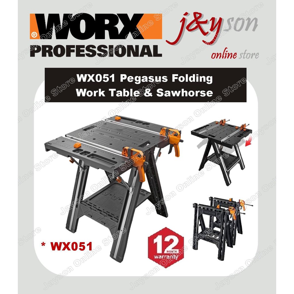 WORX Original WX051 Pegasus Folding Work Table Sawhorse with