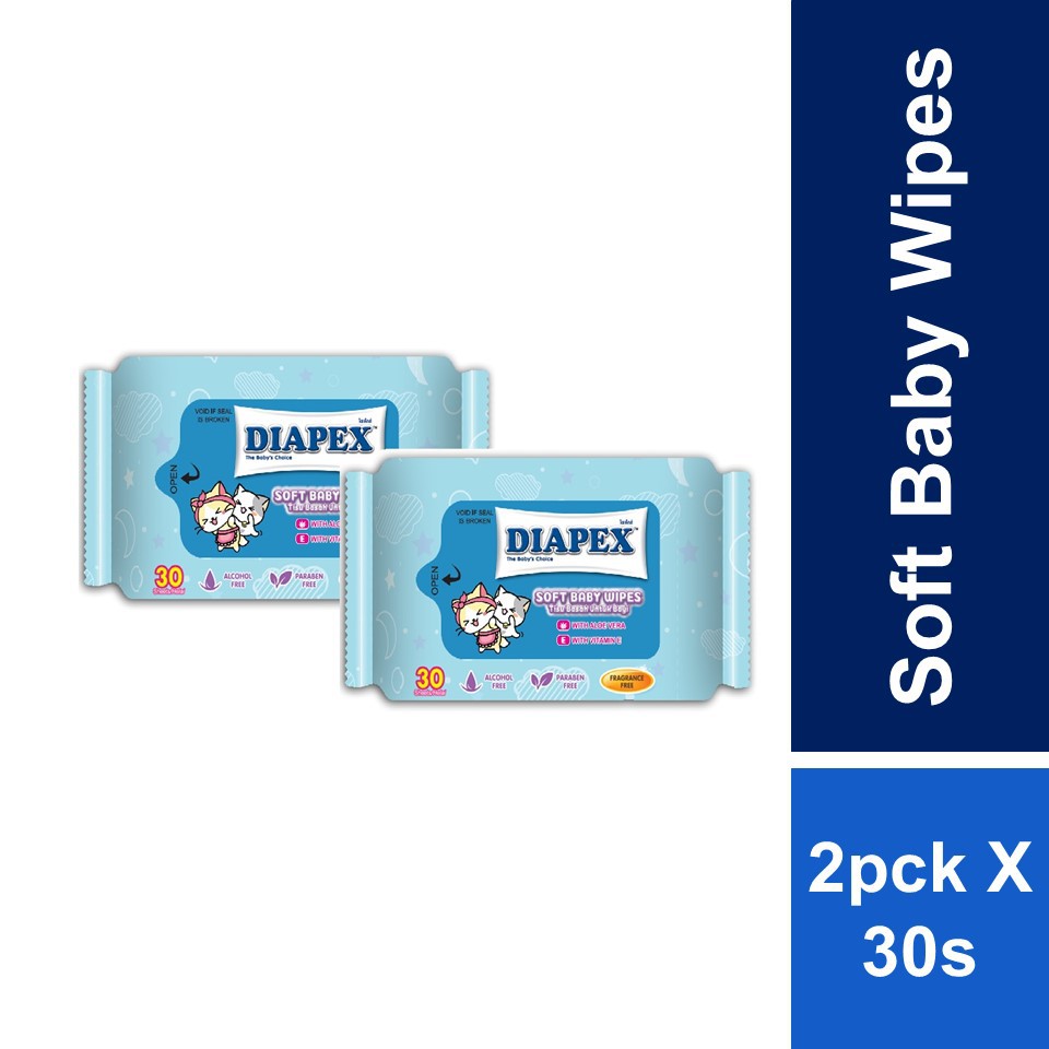 Diapex Soft Baby Wipes 30s x 2 Shopee Malaysia