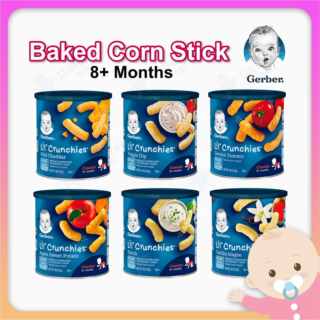 Gerber Lil Crunchies Mild Cheddar Snack Bebe 42g 2 Pack