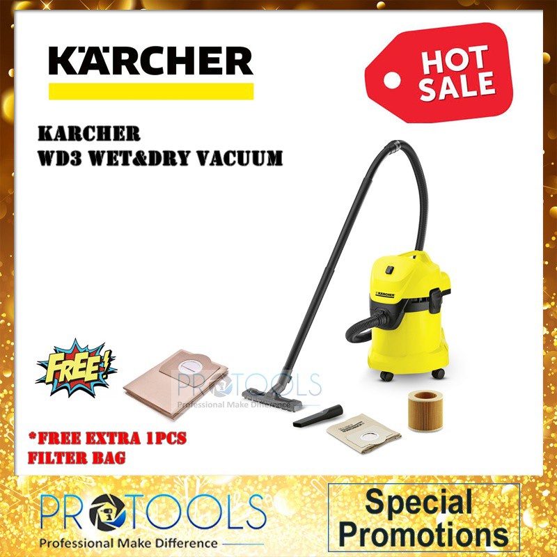 VACUM RUMAH (FREE SHIP)KARCHER WD3 17L WET & DRY VACUUM CLEANER