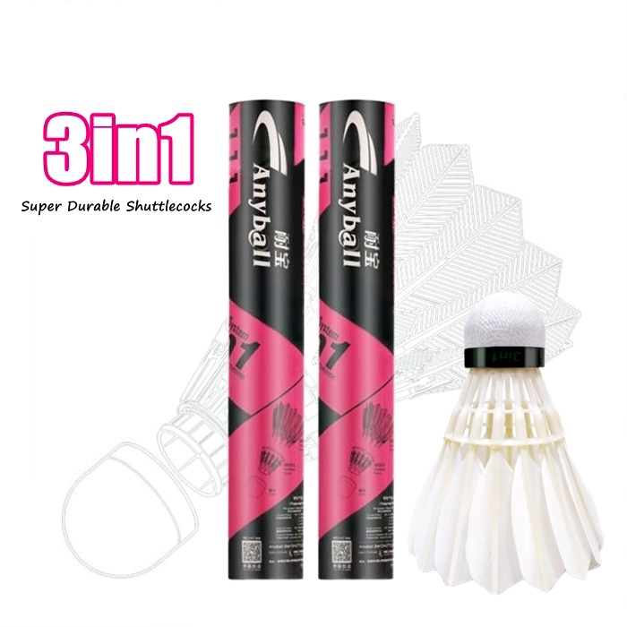Bulu Tangkis Bola Badminton Super Durable Anyball Feather Shuttlecock | Shopee