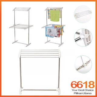 HOMEST【9112】Foldable Mobility Stainless Steel Clothes Hanger / Clothing  Drying Rack / Rak Penyidai Baju不锈钢晒衣架