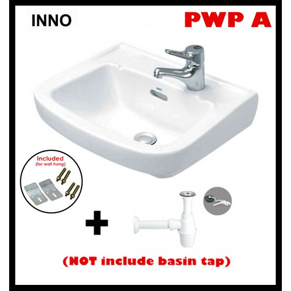 (ready Stock) Inno Wb 2001 Wall Hung Ceramic Basin With Bracket & Wall 