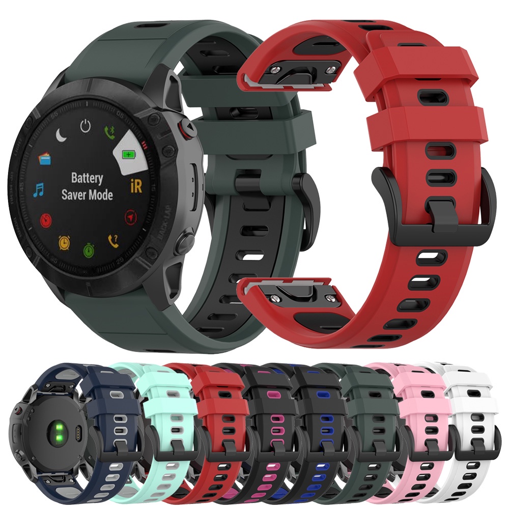 Garmin Ecoscandaglio Cinturino In Silicone Per Garmin Fenix 6 Zaffiro/Pro - Sgancio Rapido, Sportivo, Vari Colori, Senza Viti Casio Fx 9860 Gii - Foto 12