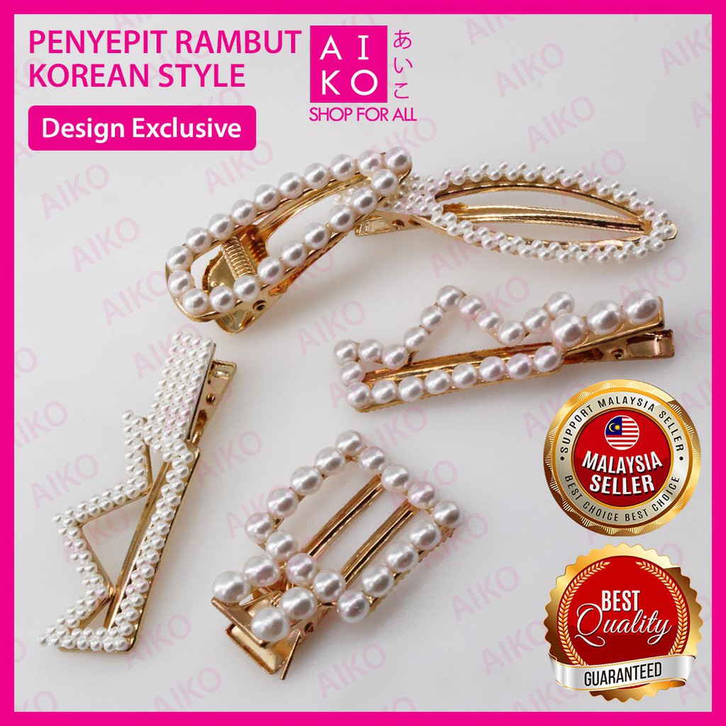 (AIKO)PENYEPIT RAMBUT HAIR CLIP KOREAN STYLE FASHION PEARL (1 PCS ...